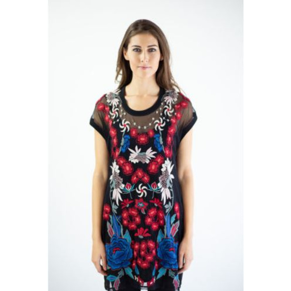 Johnny Was BIYA Black Teesha Tunic Dress NEW Med - Picture 6 of 6